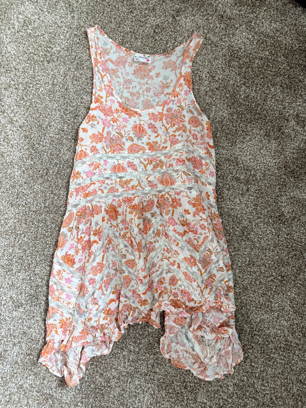 Free People voile and lace mini trapeze dress